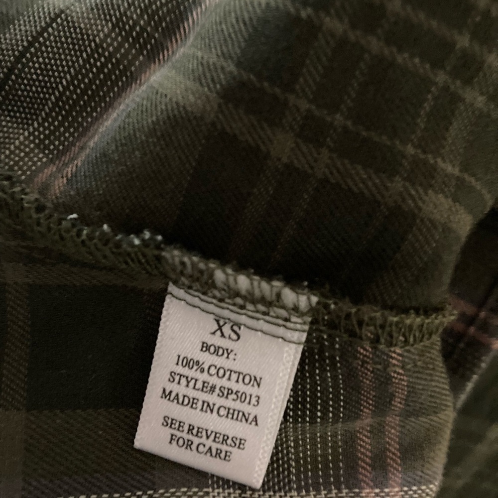Plaid button down top | size XS | crop - Picture 3 of 6